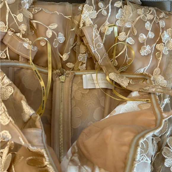 NEW  BRONX AND BANCO Jasmine Gold Gown Maxi Dress Gold Sequin Floral - Picture 7 of 14